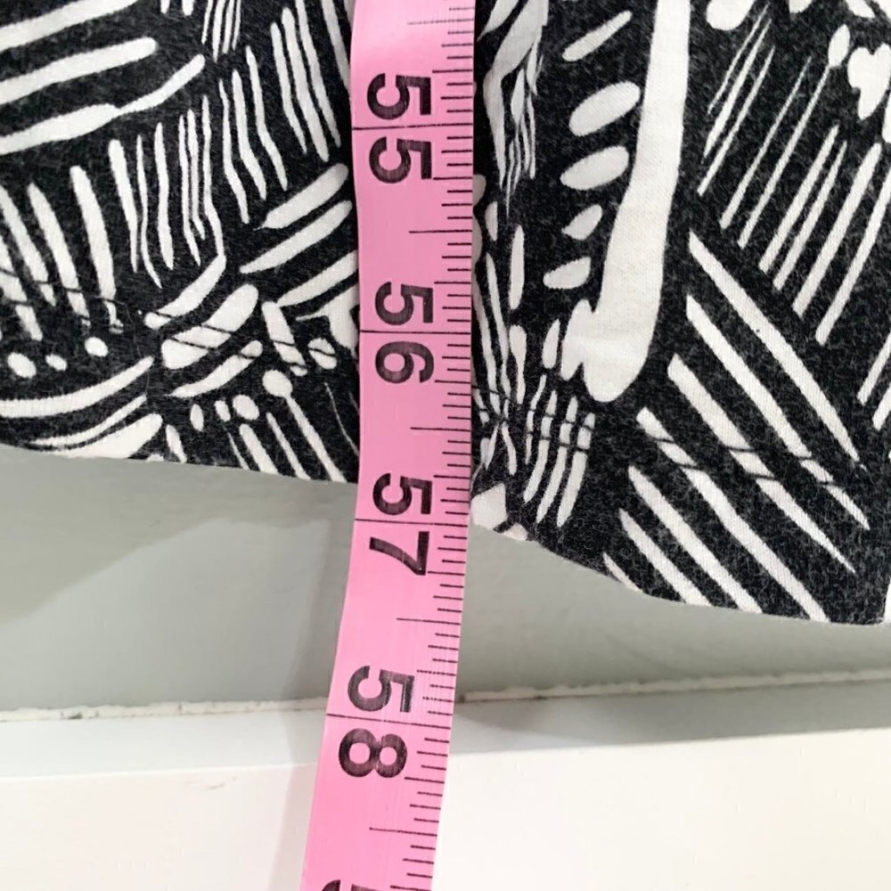 Cable & Gauge Maxi Dress Women Size S‎ Black White Abstract Faux Wrap Smocked - Picture 7 of 11